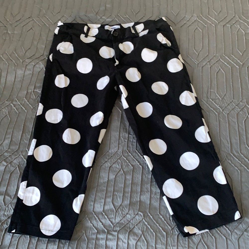 Polka dot crop pants
